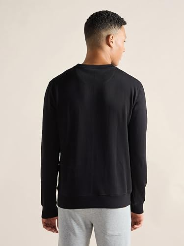 Image of Clans & Hans Men's Cotton Casual Crew Neck Sweatshirt - Heavyweight 240 GSM French Terry Fabric|Relaxed Fit Pullover|Essential Streetwear Sweatshirt for Men
