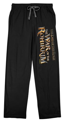 Bioworld The War of Rohirrim Title Logo Men's Black Sleep Pajama Pants
