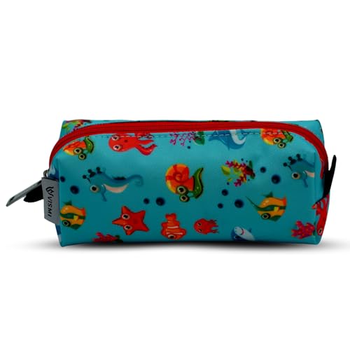 Image of VISMIINTREND Sea World Pre Printed Flat Pouch - Lightweight and Multi-Purpose Organizer for Girls & Boys, Adults
