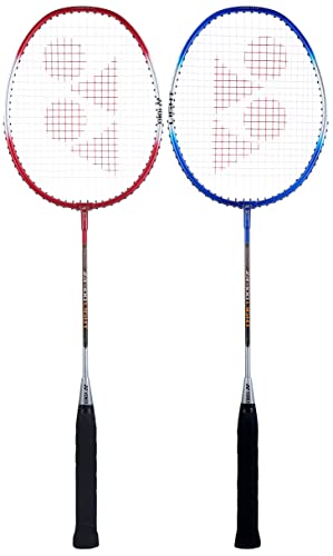 Image of Yonex ZR 100L Aluminium Strung Badminton Racquet with Full Cover (Red) & ZR 100L Aluminium Strung Badminton Racquet with Full Cover (Blue) Combo