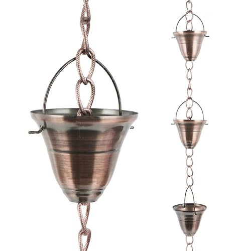 TZSSP Rain Chains Decorative Rain Chain Bell, 8-1/2 Length, Bell Style