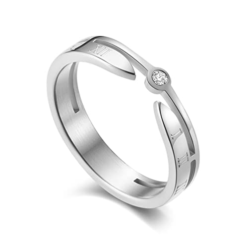 Bague femme chiffres romains blanche, le cadeau idéal pour des fiançailles