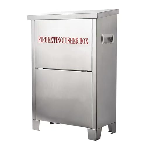 Yeaborn Stainless Steel Fire Extinguisher Cabinet for 5-10 pounds Extinguisher 20'' x 12.7'' x 6.9'' Accommodate Two Extinguisher Indoor/Outdoor Ground Fire Extinguisher Box Waterproof Dustproof
