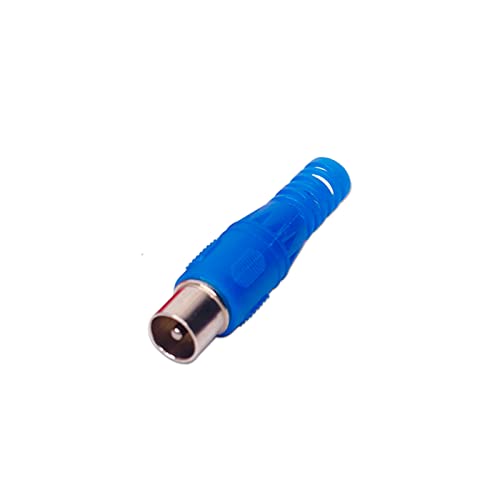 Image of Electronic Spices Blue color RCA Male plug solder audio connector Electronic Cables pack of 5pcs