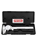 6 Inch Dial Caliper +/-0.001 Inch Accuracy, Shockproof Hardened Stainless Steel Metal 4-Way Measurem