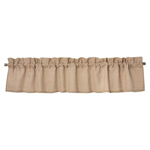 Greenland Home Fashions Burlap Window Valance, Natural 14" x 84"