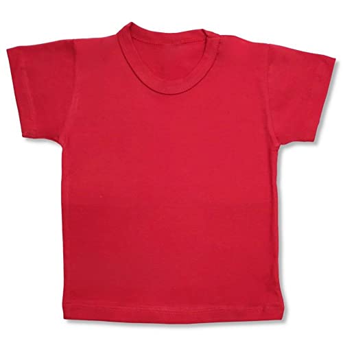 Camiseta Infantil Manga Curta Basica 100% Algodao Vermelho 1 a 3-3