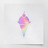 Decal Stickers of Ice Cream (Hologram) (Set of 2) Premium Waterproof Vinyl Decal Stickers for Laptop Smartphone Car Dirt Bike Wall Room Mason Jar Bathtub Door Skateboard - ANDsticd9122aHO