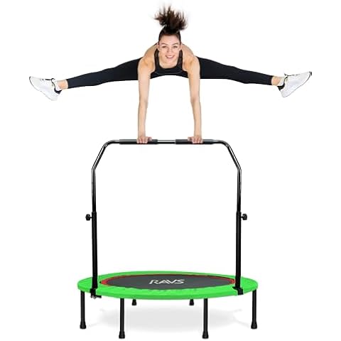 Rebounder Trampoline for Adults, 450/550 LBS Foldable Mini Trampoline, 40"/48" Fitness Trampoline with Bungees, Adjustable Foam Handle, Exercise Trampoline for Adults Indoor/Garden Workout Cover