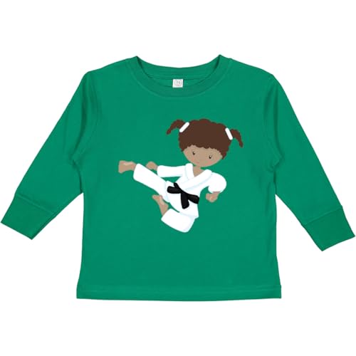 inktastic African American Girl, Black Belt, Karate Toddler Long Sleeve T-Shirt