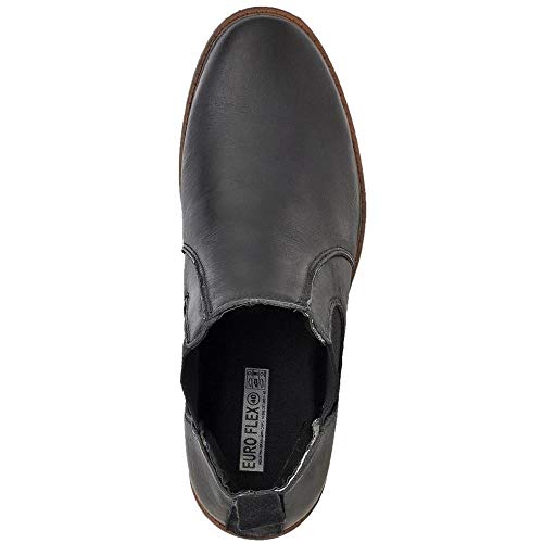 Bota Chelsea Masculino Couro Casual Fecho Elástico Reforçada Preto 42