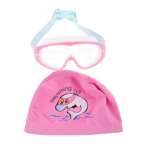 BESPORTBLE Boys and Girls Swim Cap Goggle Set Leakproof Adjustable Swim Goggles with PC Frame for Girls Children Swimming in Pool