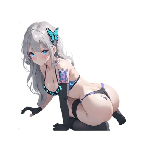 Lámina de pegatinas, Pegatina de belleza de anime para coche, pegatinas atractivas, para portátil, coche, monopatín, botellas de agua, bicicletas, equipaje, guitarra, motocicleta, 17 * 16,4 cm