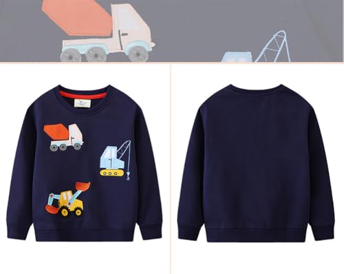 Boys Sweatshirts Casual Sweatshirts Cotton Sweatshirts Long Sleeve T-shirts Crew Neck Cartoon Tops for Boys-6874