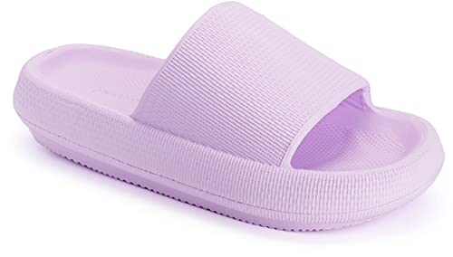 Joomra Womens Shower Slippers Slides Cloud Cushion for Female Massage Foam Female Squishy Pillow House Shoes Antislip Pool Beach Spa House Garden Sandals for Ladies Sandles Purple 42-43