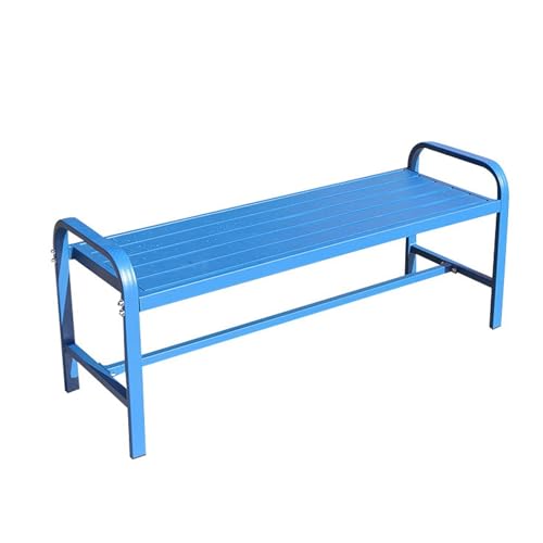 Banc d'extérieur bleu résistant aux intempéries pour balcons et cours ombragées