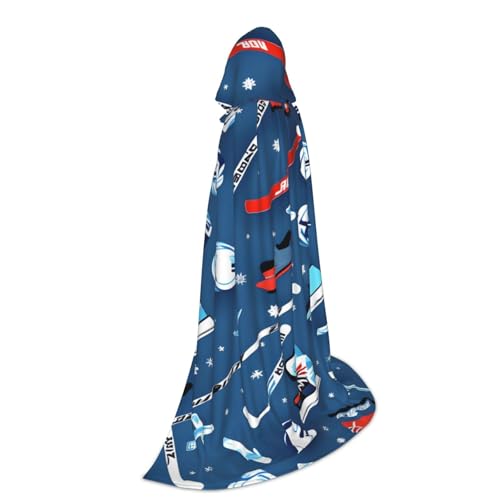 Cape à capuche hockey sur glace avec grand imprimé graphique fluide