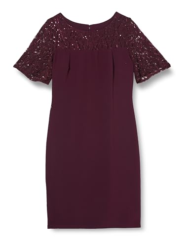 Gina Bacconi Vestido de cóctel de Encaje con canesú Bordado, Fig, 14, Higo, 42