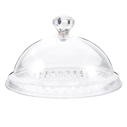 Luxshiny Vassoio Portadolci Trasparente 16x16x11 cm con Coperchio - Piatto Torta, Vassoio per, Frutta e Biscotti - Ideale per Cucina, Feste, Ristoranti [2 Pezzi]