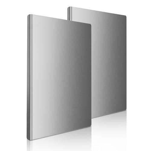 Image of Stainless Steel Cutting Board Set, 2 Pack Kitchen Metal Chopping Board Set with Counter Lip Dishwasher Safe for Meat, Fish, Vegetables, Fruits, Bread & Pastry (40 x 30cm/ 16 x 12 in)