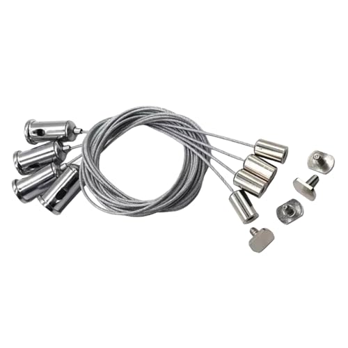 CHENZILIN 4pcs Adjustable Rope Suspension Set for LED Panel and Ceiling Fixtures with Steel Wire Hanging Daily Use