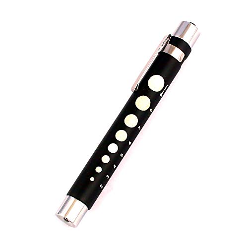 Precise Canada: Nurse Penlight Reusable LED Pen Light with Pupil Gauge Black