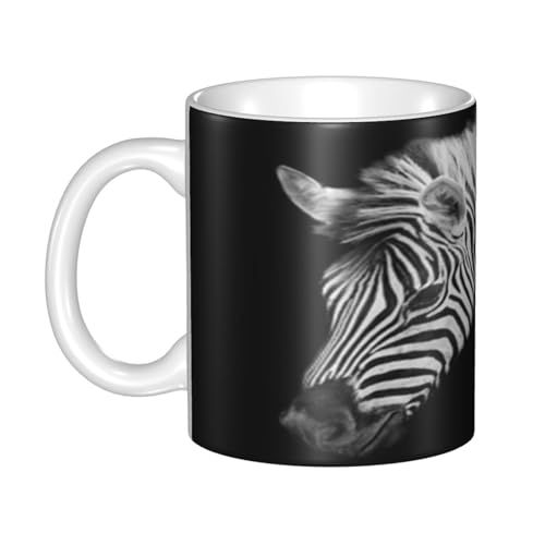 マグカップ - セラミックコーヒーカップ、ミルクカップ、(330ml) - 耐熱・耐寒性、大容量、軽量、環境に優しい - ギフトに最適(Burchell S Zebra Africa African Afrika の顔写真)