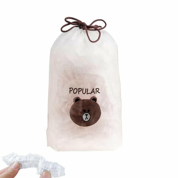 100 Adet Lastikli Tek Kullanımlık Tabak ve Kase Kapağı Seti - Evrensel Esnek Gıda Saklama Bone Kapakları - Mutfak için Pratik Taze Tutucu Naylon Bone - Toz Geçirmez ve Sızdırmaz