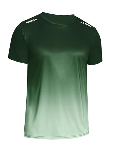 Weardear Sport Shirt Männer Kurzarm Gym Shirt Laufshirt Herren Gradient...