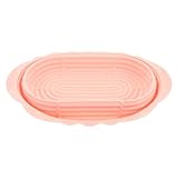 BIUDECO Cesta Ovalada de Silicona para Fermentación de Pan Resistente Altas Temperaturas Gran Capacidad Plegable y Moderna Accesorio para Amasado y Horneado Casa Color Rosa Elegante