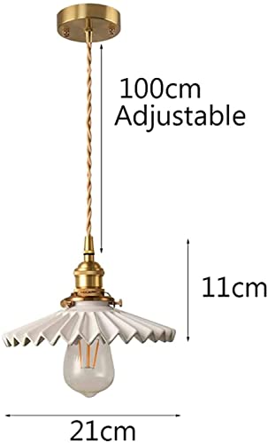 Araña plisada de cerámica ajustable E27 iluminación de diseño nórdico 6