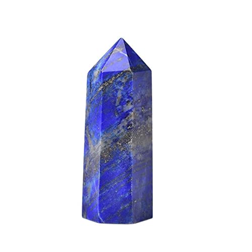 IPUDIS 1PC Natural Crystal Point Lapis Lazuli Home Decor Quartz Stone Hexagonal Prisms Obelisk Wand Stone DIY Gift Decoration (Color : Lapis Lazuli, Size : 60-70mm)
