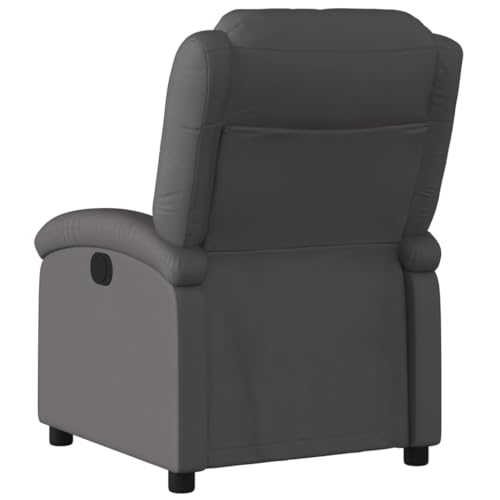 Sillón Reclinable Cuero Gris miniatura 4