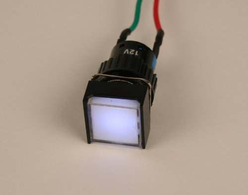 Lámpara piloto LED panel 17mm cuadrada, 12 V blanco miniatura 2