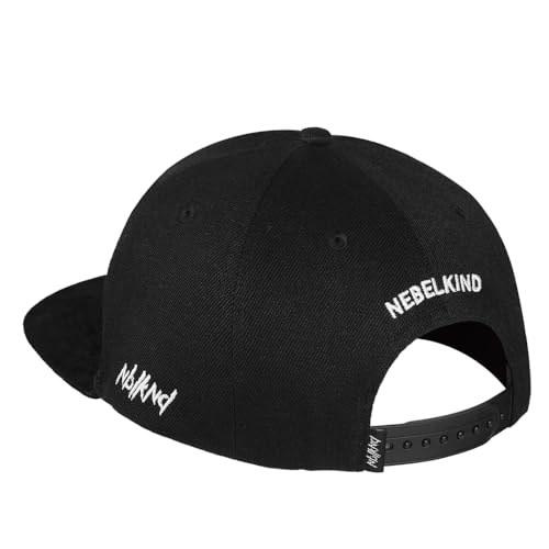 Nebelkind Snapback Cap Men Women Classy Suede Black, OneSize, Basecap Cap, Size Adjustable, Unisex, Trendy, Streetwear Style, Baseball Cap with Straight Peak, Retro