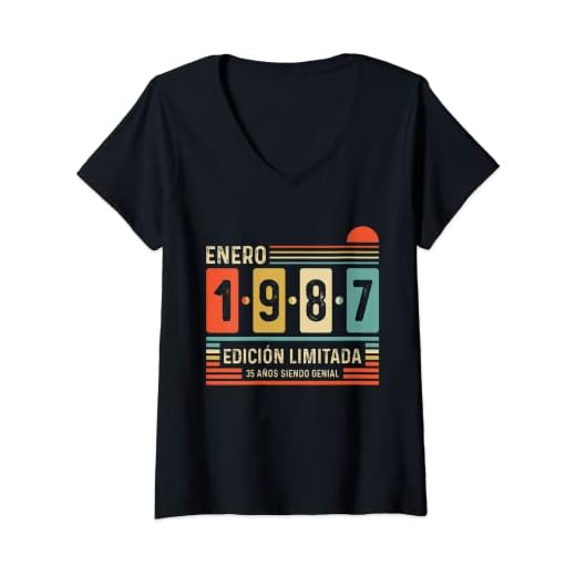 Mujer 35 Años Enero 1987 Leyenda Regalo 35 Cumpleaños Camiseta Cuello V