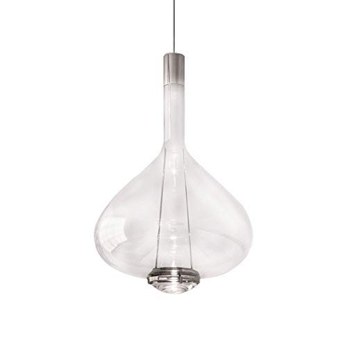 Wj Lámpara Colgante en Vidrio Nordic Simple Araña Ajustable de 5 vatios LED con una Cabeza para Suspender Las lámparas suspendidas Lámparas de Techo Dormitorio Mesita de Noche Cocina,Transparente