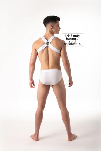 LEADER Essentials Brief White slip elástico transpirable de color blanco 7
