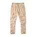 GOFULY Cargo Pants for Men Slim Fit with Multi Pockets Fashion Waterproof Black Stretch Ripstop Solid Trousers Athletic Outfit Khaki XXL