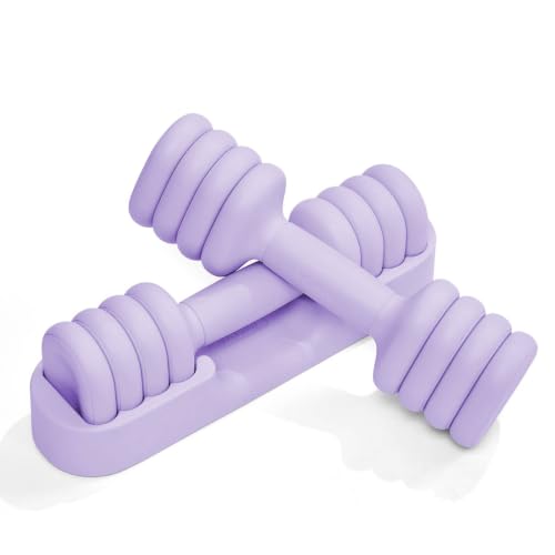 Image of YOTTOY Adjustable Dumbbell Set of 2, 4-in-1 Hand Weights for Women at Home, Compact Free Weights Dumbbells Set with Soft Grip and Base, 2-5 lbs Each for Home Gym