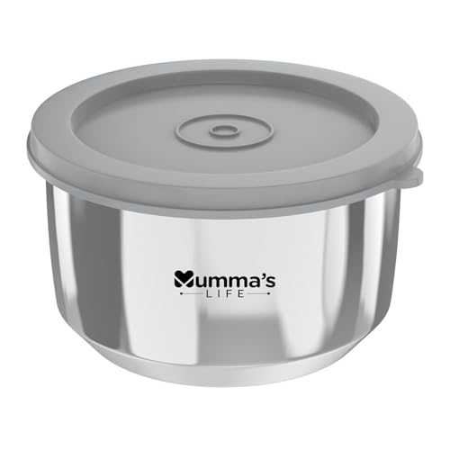 Image of Mumma's LIFE- Stainless Steel Lunch Box with Insulated Lunch Bag, Leak Proof Lunch Box for Office & College (Silver, 580)