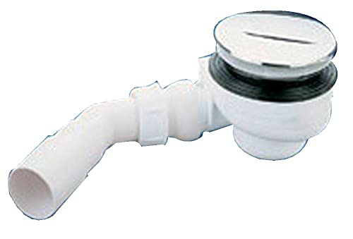 bonde de douche - avec enjoliveur - turboflow - diamètre 90 mm - en plastique - nicoll 205240