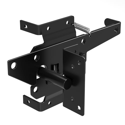 Self-Locking Gate Latch Heavy Duty: 304 Stainless Steel Automatic Gravity Lever - Post Mount Gate Lock for Wood/PVC/Vinyl Fence - Door Latch Hardware for Secure Pool/Outdoor Yard/Garden Gates