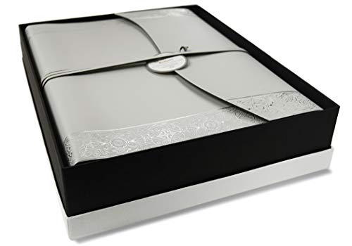 LEATHERKIND Angelus Álbum de Fotos de Cuero Reciclado, Grande Plateado - Hecho a Mano en Italia