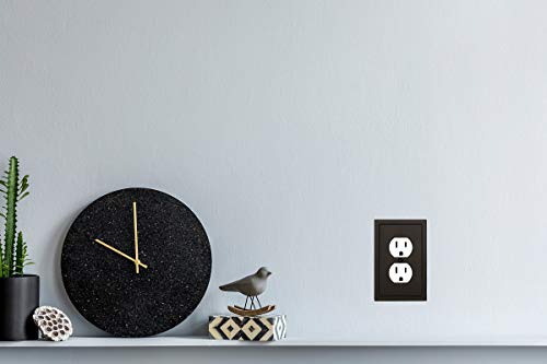 Modern Edge Decorative Wall Plate Switch Plate Outlet Cover, Durable Solid Zinc Alloy (Single Duplex 2Pk, Matte Black) #TOP6