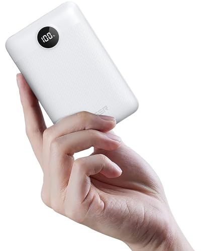 VEGER 20000mAh Batería Externa Power Bank   Batería Portátil con Carga Rápida 22.5W QC3.0, USB C Entrada y Salida para iPhone, Android, Tablets y Más (Blanco)