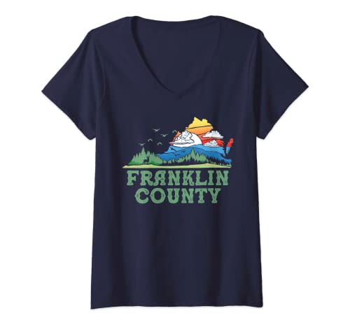 Femme FC Virginia Franklin County Nature & Outdoors Graphic T-Shirt avec Col en V