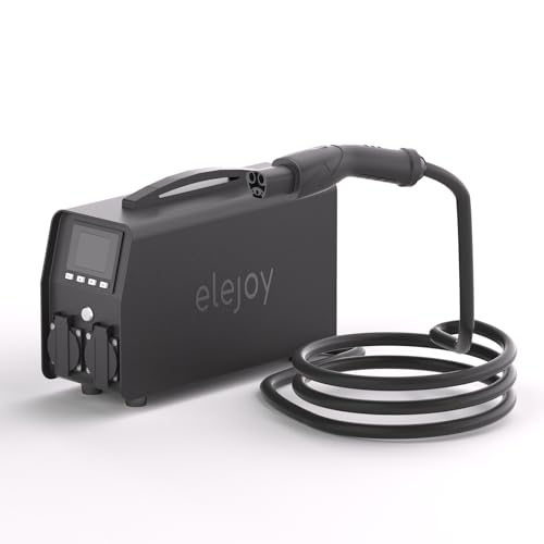 ELEJOY 3KW EV Discharger V2L Adapter Discharge Gun Compatible with Tesla Model 3/Y/S/X After May 2019 NACS Standard Battery Protection 120V/240V Output LCD Display Outdoor Camping Emergency