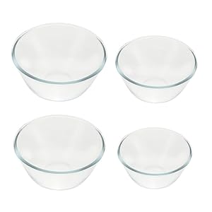 BEBEMOKO Transparente Glasschüsseln, 4 Stück