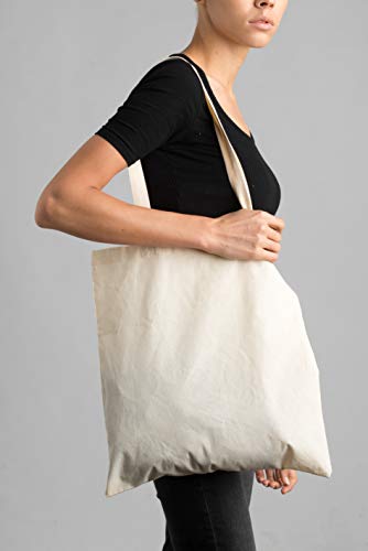 POLHIM Hoogwaardige stoffen zakken, zakken voor wasgoed, sport, winkelen, levensmiddelen, milieuvriendelijke, herbruikbare jute zakken met handgrepen, onbedrukte natuurlijke kleur, 38 x 42 cm, 25 - Image 7